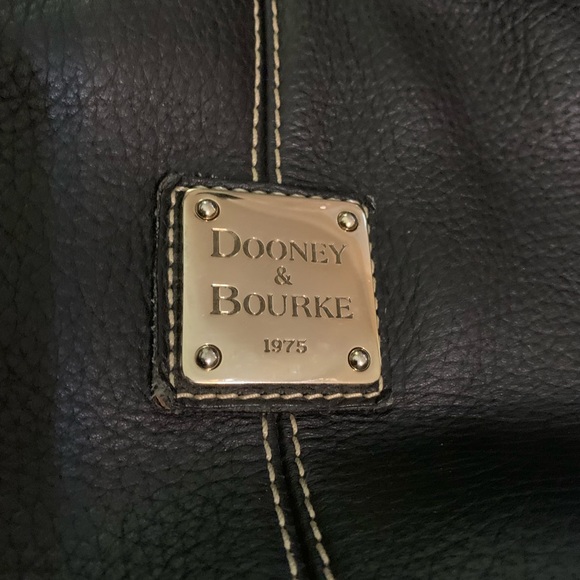 Dooney and Bourke Chiara Black Pebbled Leather Drawstring shopper handbag - Picture 9 of 13